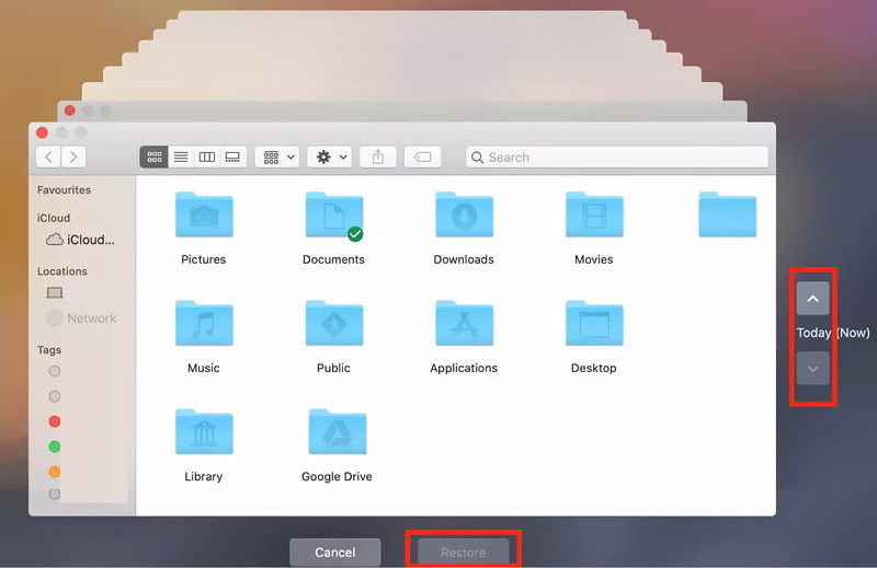 Törölt üzenetek keresése a Mac Time Machine-en
