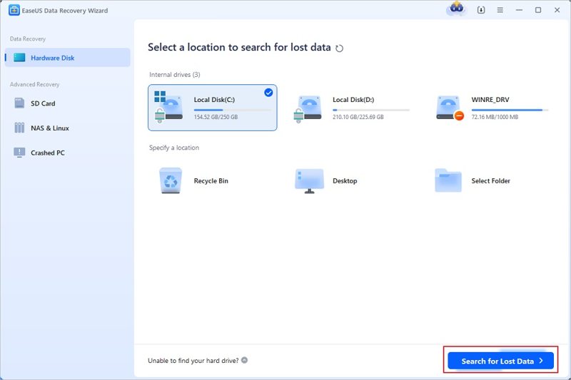 Vyhledejte ztracená data