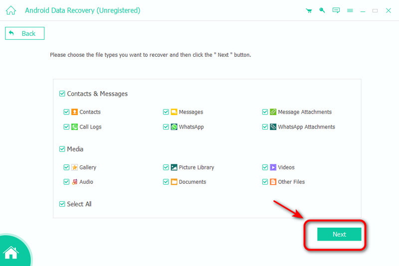 Select Data You Want to Recover