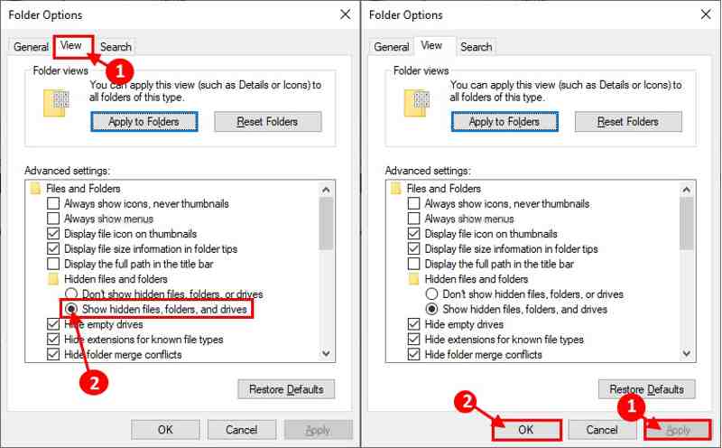Vis mapper i kontrollpanelet