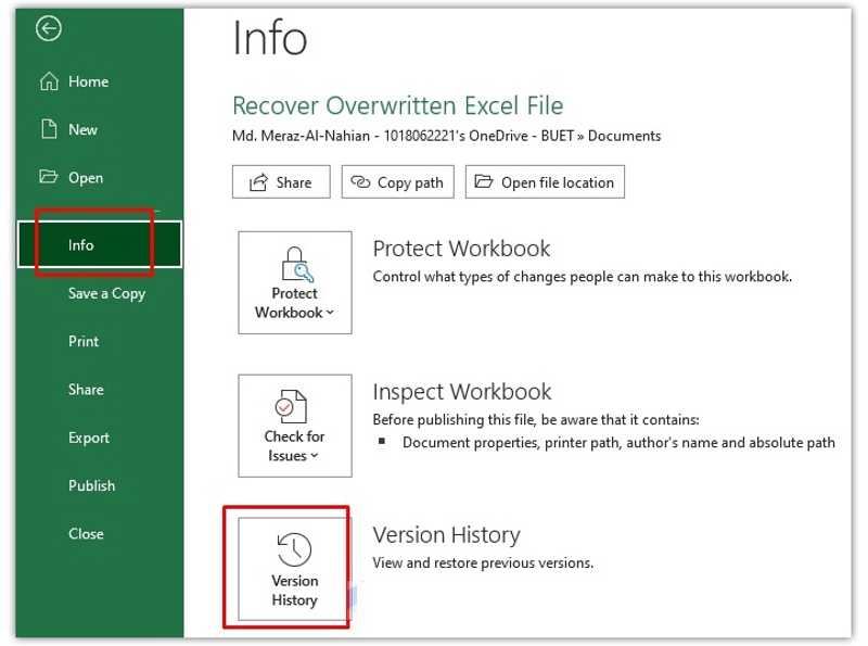 Previous Version Excel Windows