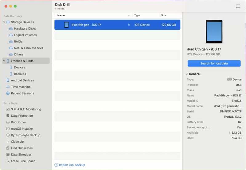 Disk Drill iPad Recovery