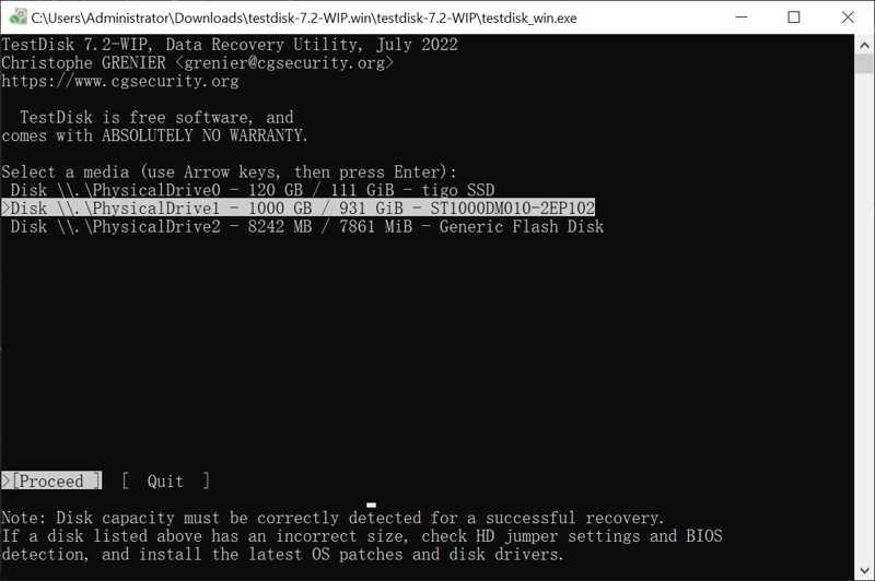 Testdisk Screenshot2
