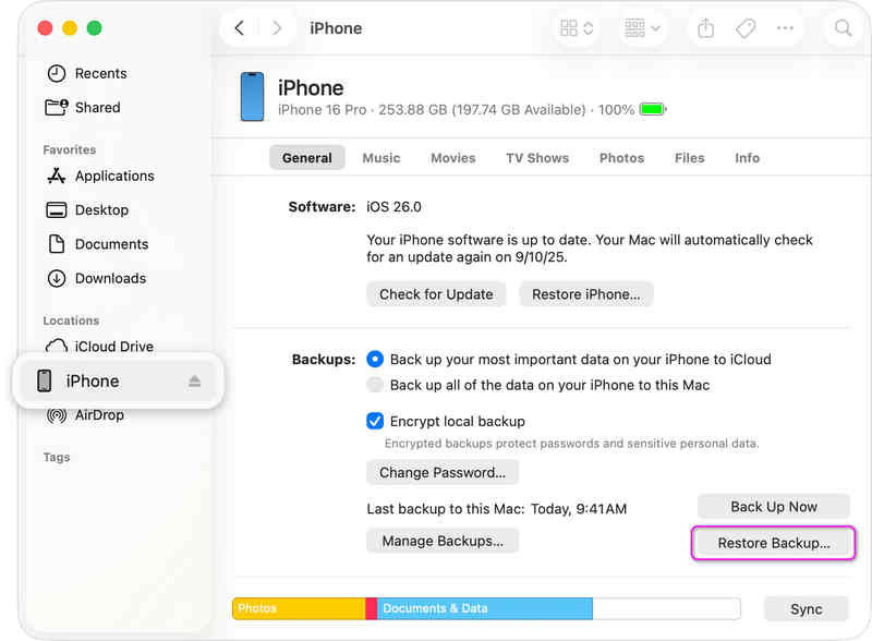 Restore Lost Messages on iPad from Computer Backup