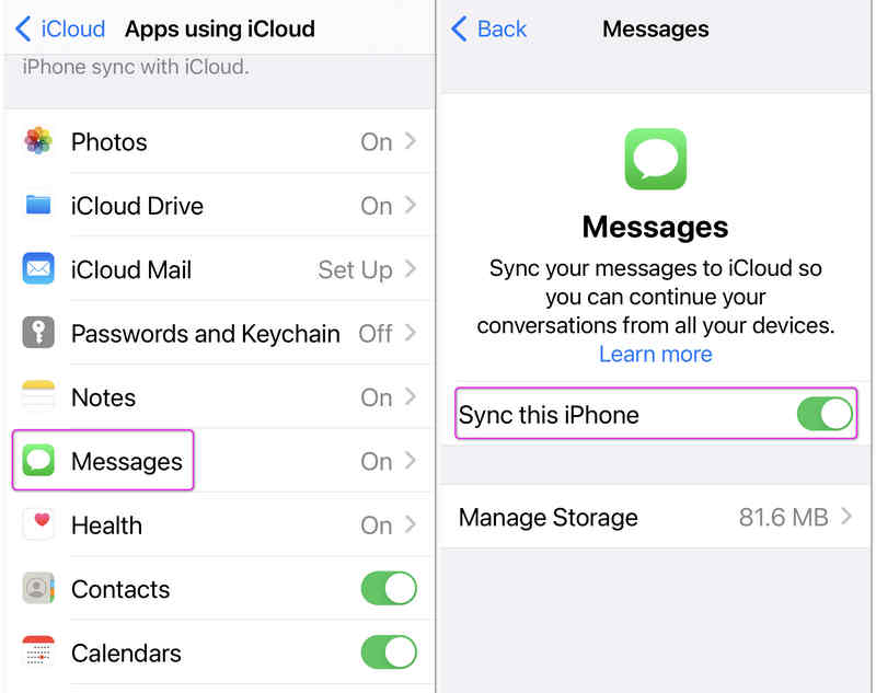 Sync Messages via iCloud on iPad