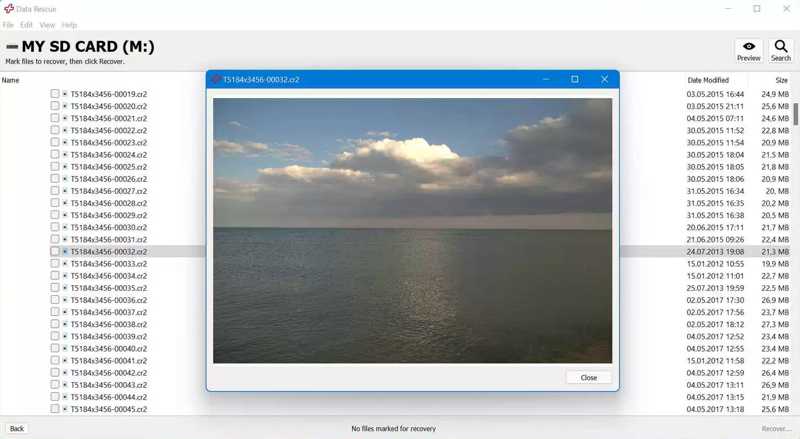 Adatmentési előnézeti fájlok