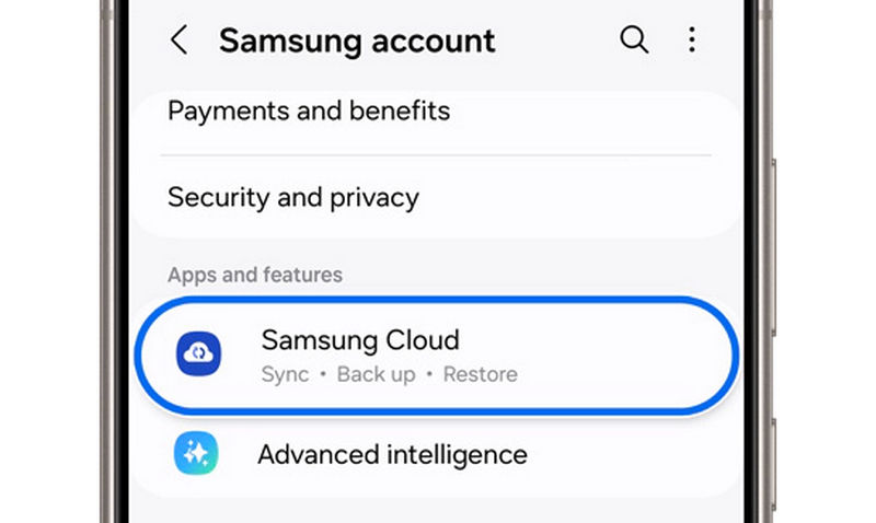 Ouvrir Samsung Cloud