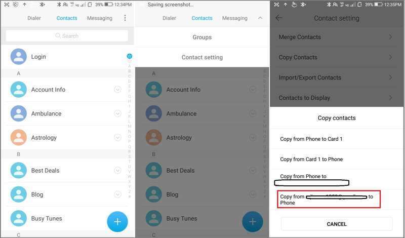 Copiar contatos do Google para Android