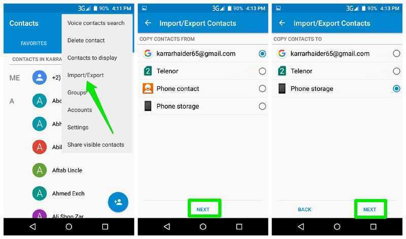 Importar contatos para a conta do Google
