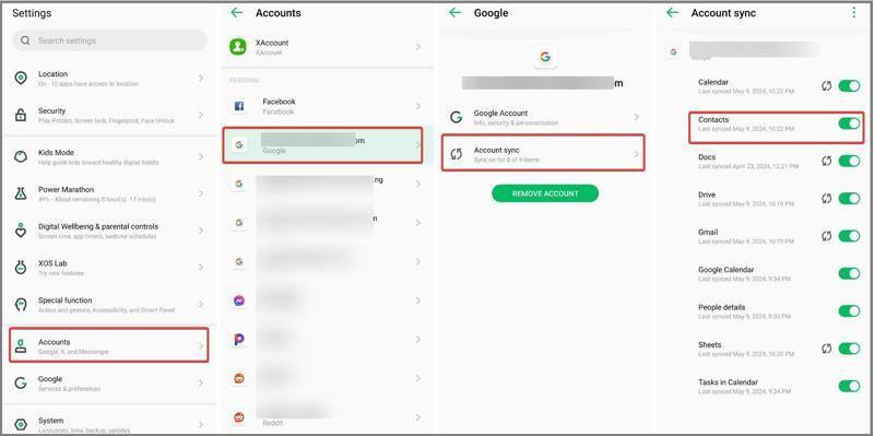 Sincronizar contatos do Google