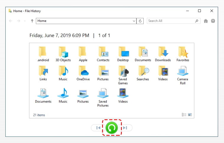 Restore Lost Files File History