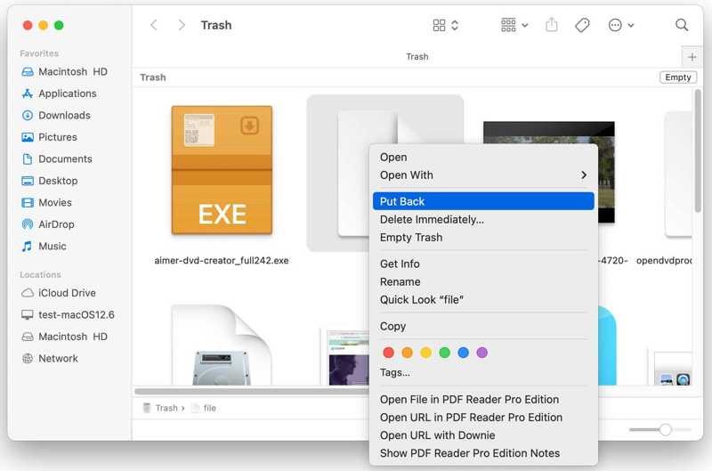 Restore Files from Trash