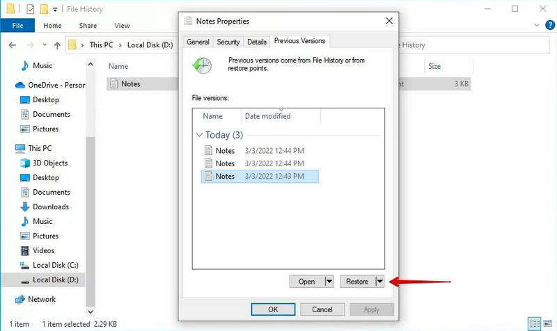 Windows-Dateiversionsverlauf