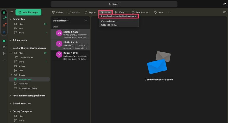 Recover Emails Outlook Desktop