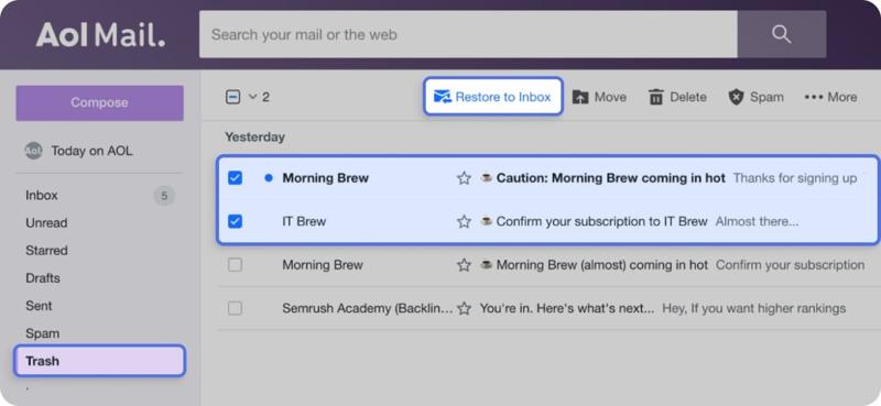 AOL-Wiederherstellung