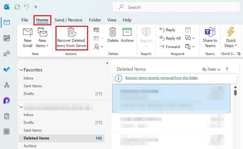 Outlook-Server wiederherstellen
