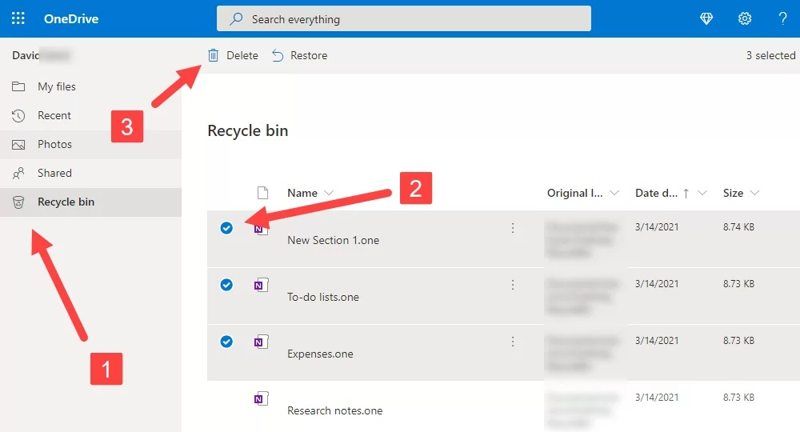 Onedrive Recycle Bin