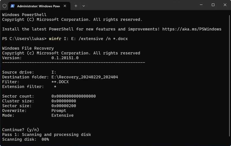 Verwenden Sie Winfr, um Dateien wiederherzustellen