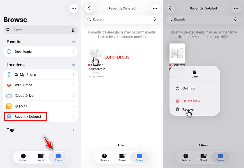 Recover Deleted Files On iPhone Recently Deleted