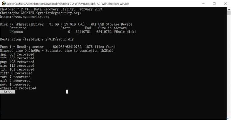 PhotoRec Data Recovery