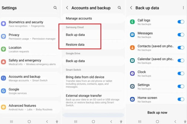 Fra Android-sikkerhetskopi