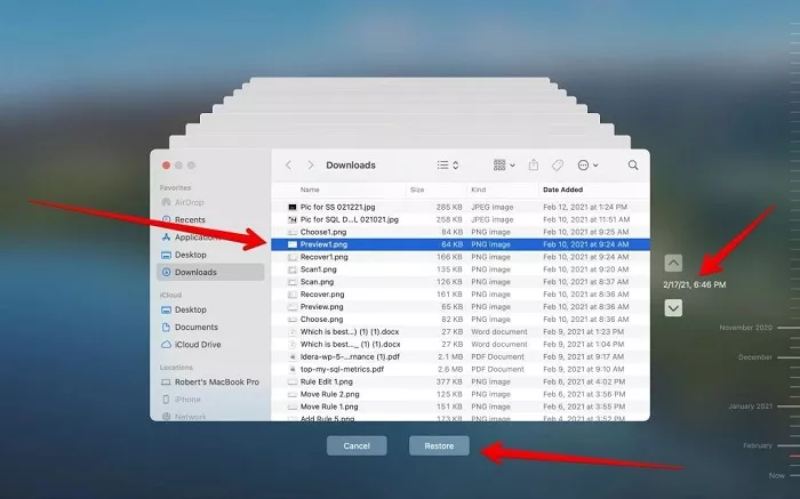Restaurer les photos sélectionnées MC