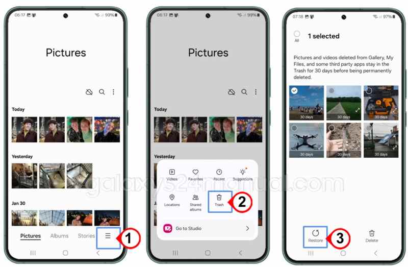 Fotó visszaállítása Android