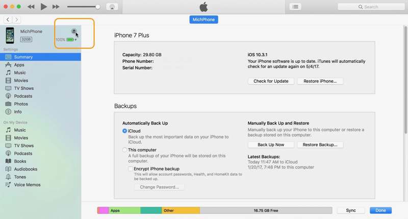 iTunes biztonsági mentés visszaállítása