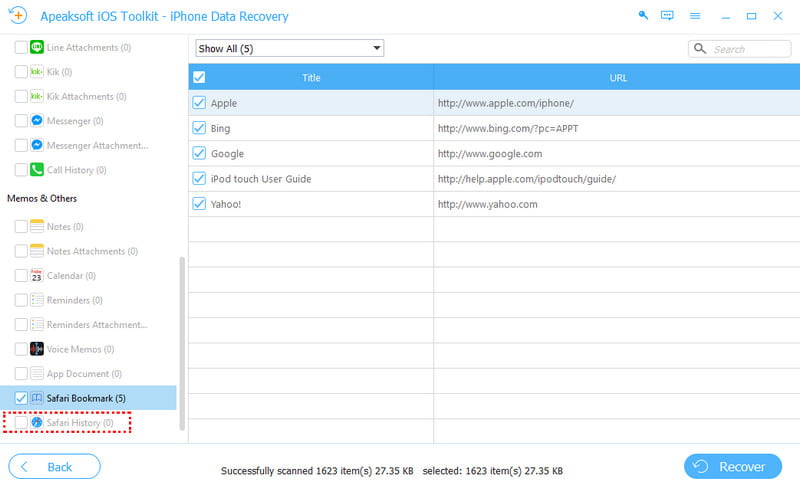 Recover Deleted Safari History