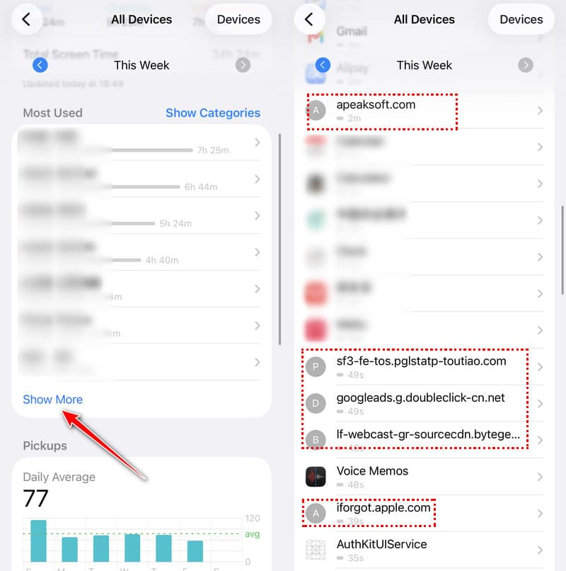 See Deleted Safari History Via Screen Time
