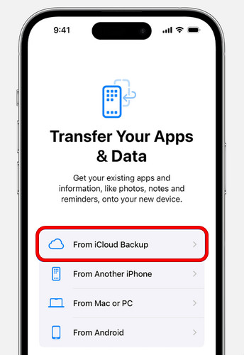 Restore from iCloud Backup