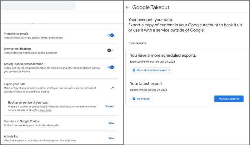 Google Takeoutをダウンロード