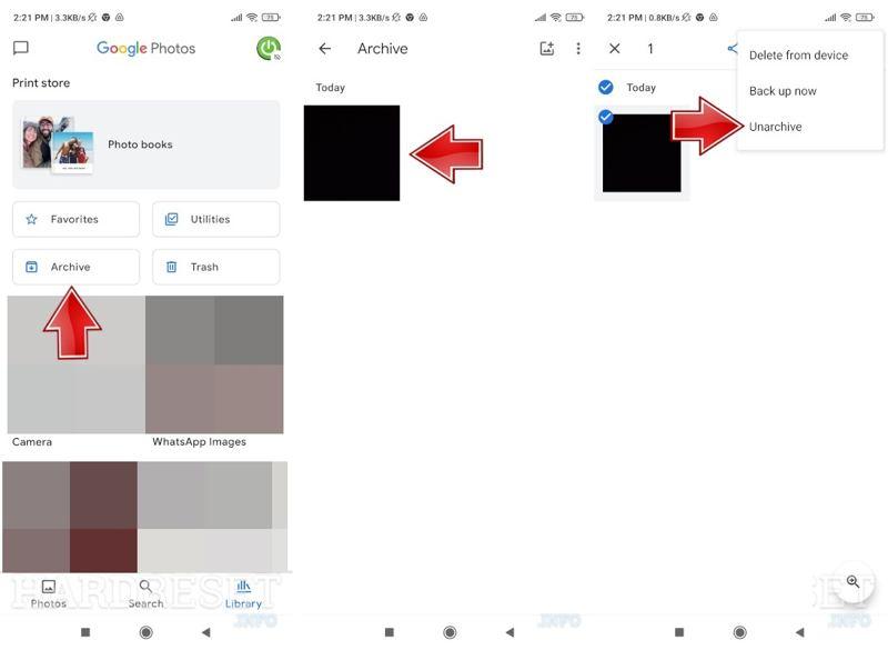 Googleフォトアプリのアーカイブを解除する