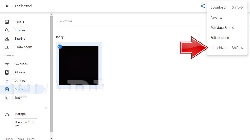 Googleフォトウェブアーカイブを解除
