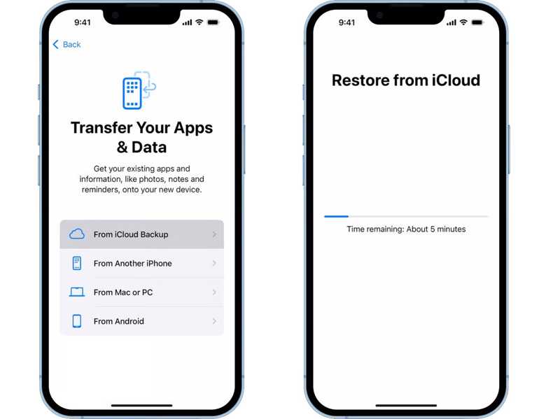 Restaurer la sauvegarde iCloud
