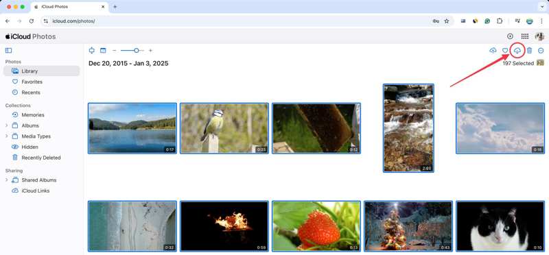 Télécharger des photos iCloud sur le Web