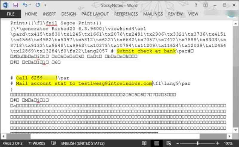 Åpne klistrelapper med Word
