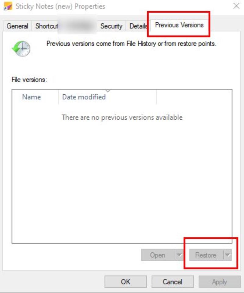 Gjenopprett forrige versjon