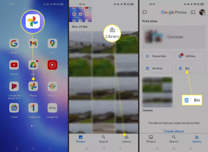 Recover Trash in Google Photo