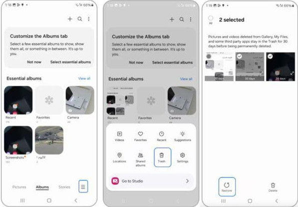 Recover Trash in Samsung Gallery