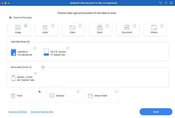 Adattípus és hely kiválasztása