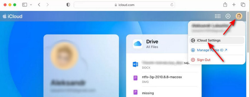 Profil iCloud beállítások