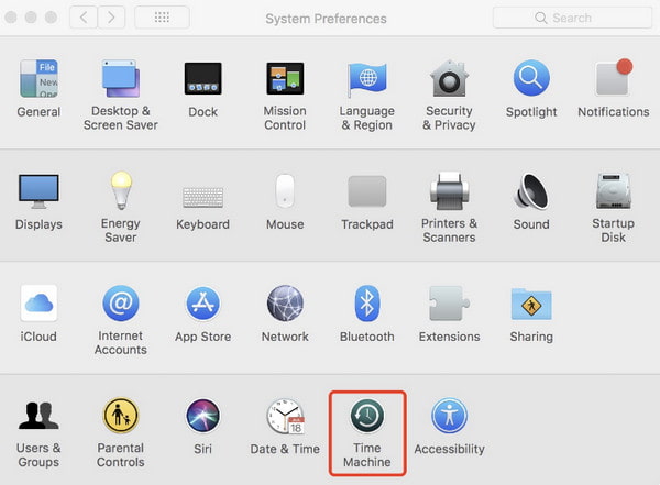 Rendszerbeállítások Időgép