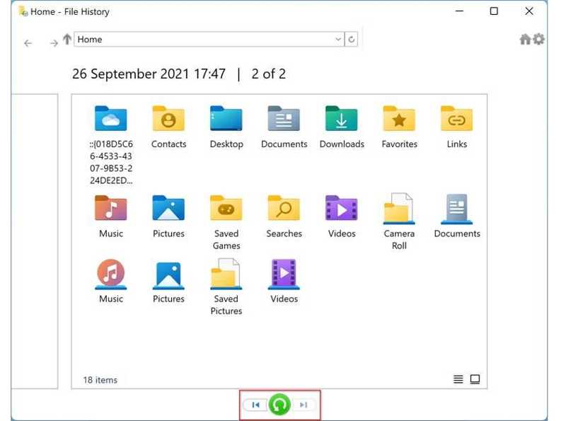 Restore Video File History