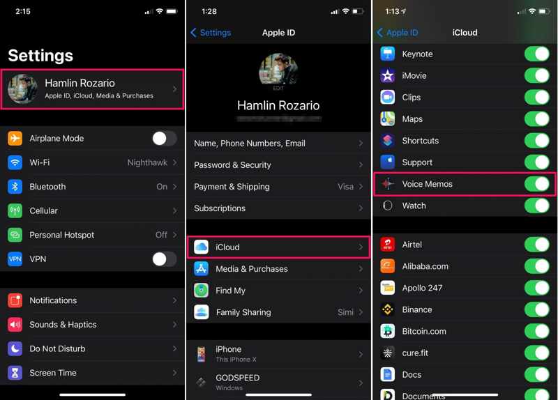 Backup Voice Memos iCloud