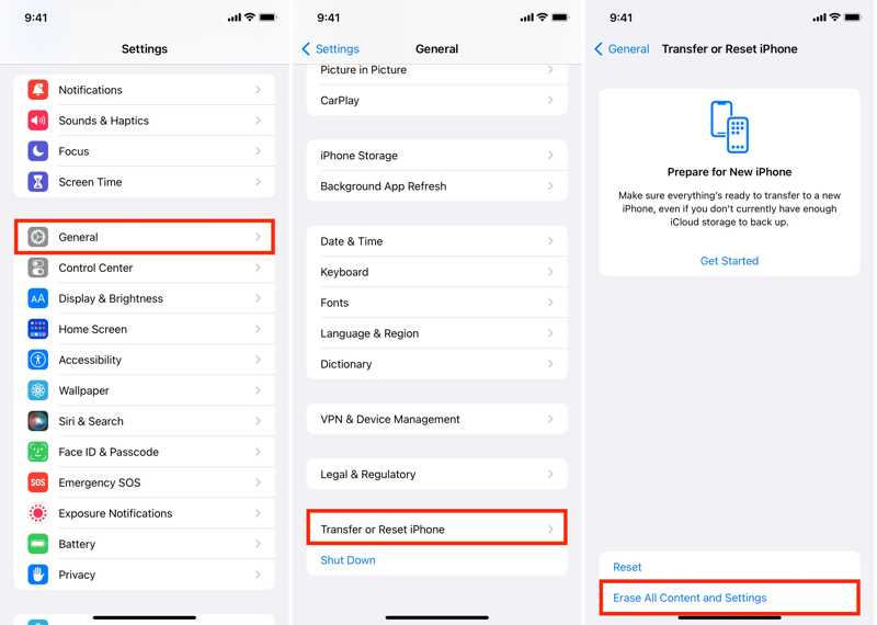 Erase iPhone to Restore Voice Memos from iCloud Backup