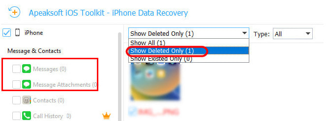 Verwijderde spraakberichten weergeven