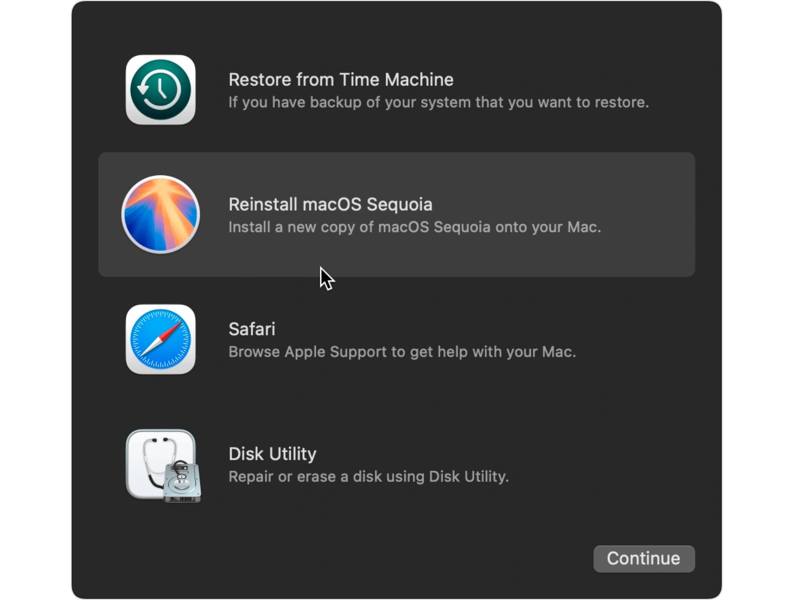 Installer MacOS på nytt