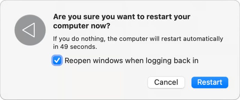 Start Mac på nytt