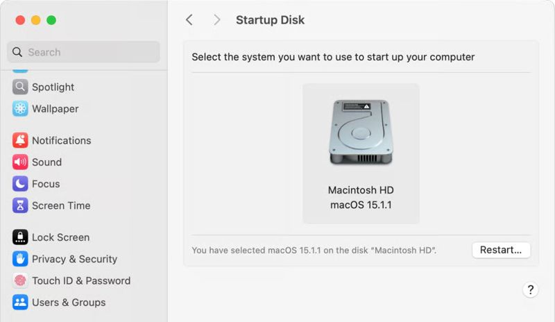 Startup Disk